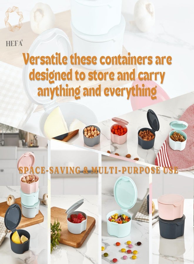 HEFA Small Plastic Food Storage with Lids - 4oz Reusable Snack & Dressing Cups, 4-Pack (Aurora Mix) - Image 5
